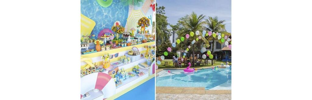 Sheron Menezzes comemora aniversário do filho de 1 ano com pool party