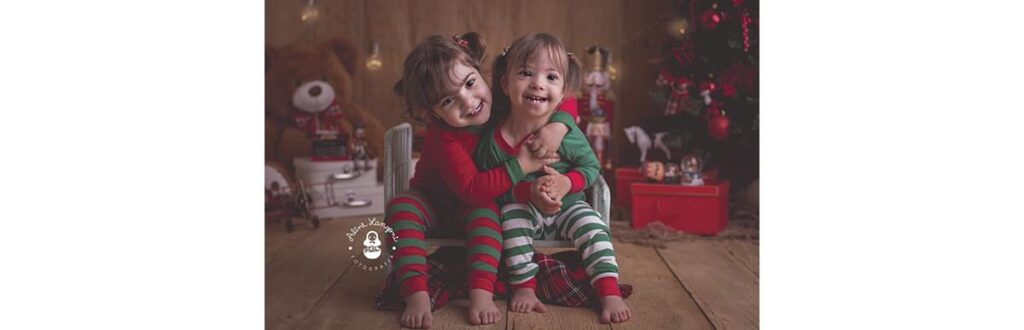 Helena e Melina, filhas de Dri e Cláudio