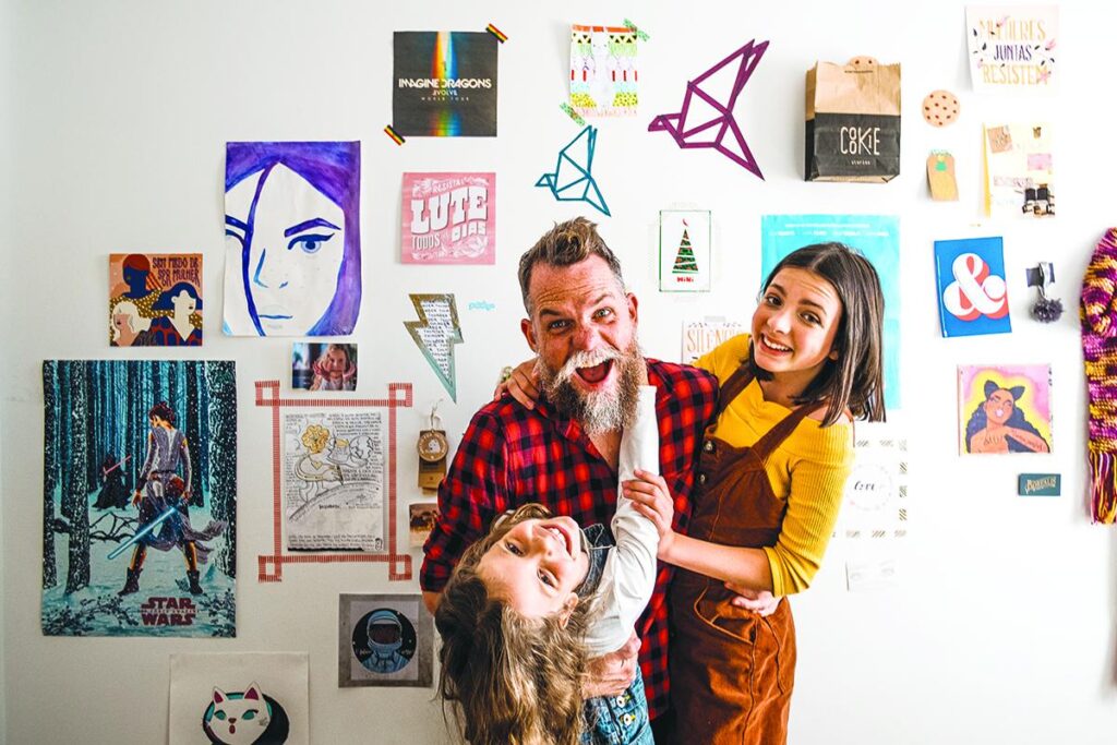 Marcos Piangers e Ana Cardoso com Anita e Aurora