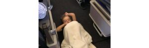 A reação dos passageiros impressionou a mãe