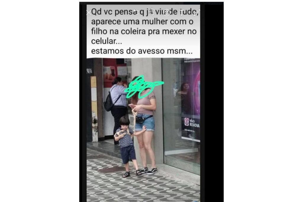 Amanda e o filho Bernardo brincando