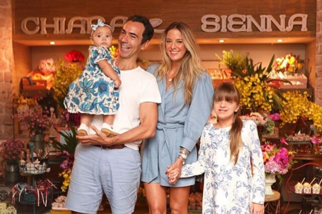——- Ticiane, Cesar e filha Manuela