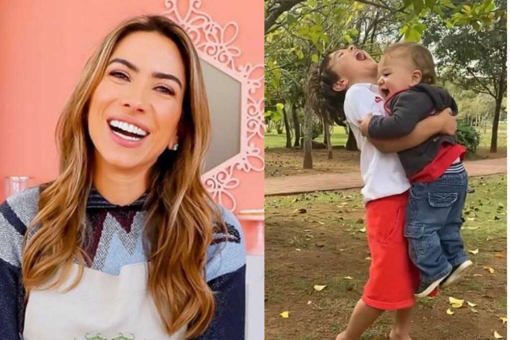 Patricia ao lado da família.