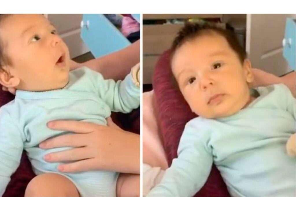 O pequeno impressinou a mãe