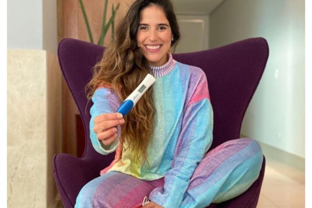 Camilla Camargo quando estava grávida de 8 meses de Joaquim