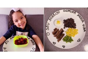 Mãe escreve mensagens positivas nas refeições da filha para demonstrar todo o amor que sente