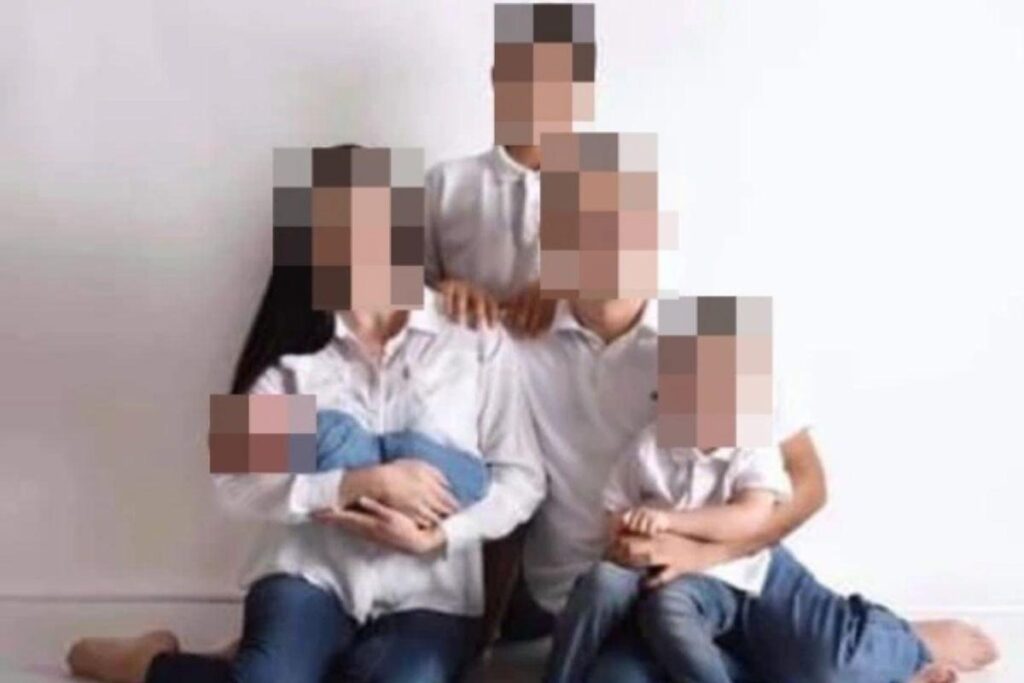 A mulher pediu para que o enteado fosse tirado das fotos em família