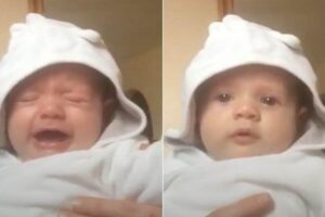 Pai mostra música inesperada que faz bebê parar de chorar e viraliza: “Funciona sempre”
