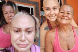 Ela raspou o cabelo em solidariedade à filha