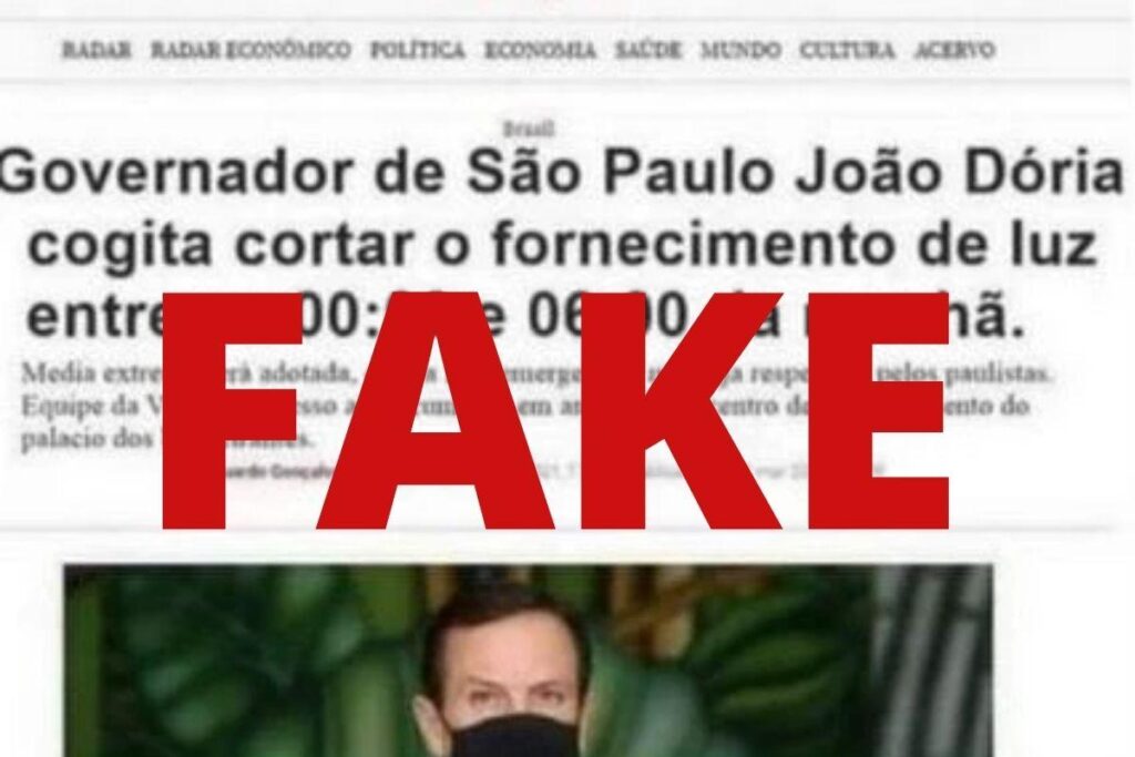 A notícia que tem circulado nas redes sociais sobre o abastecimento de energia é falsa