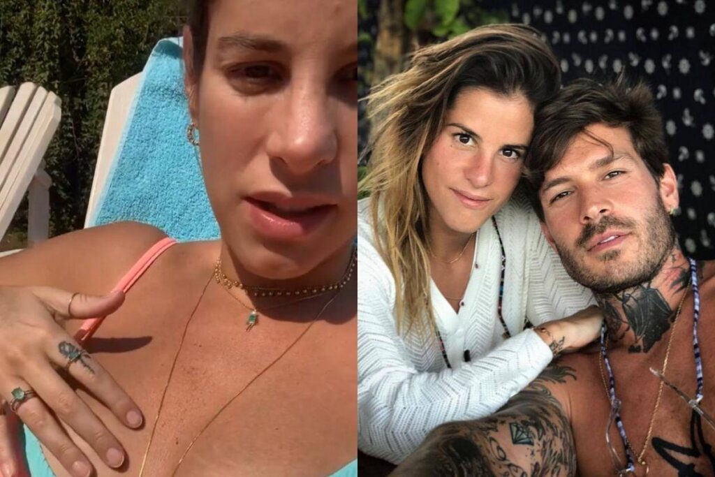 Grávida, Shantal mostra estrias nos seios