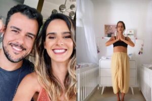 Marcella Fogaça surge praticando ioga com as filhas