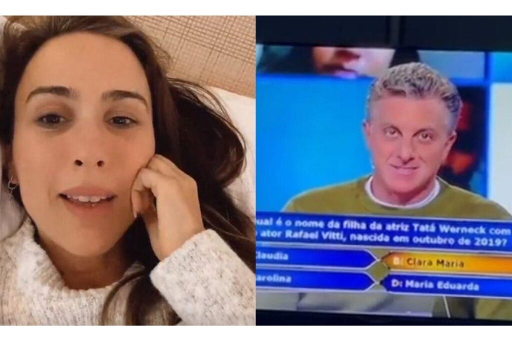 Tatá Werneck faz brincadeira após filha virar assunto no Caldeirão do Huck: “Luciano me deve 20 mil”