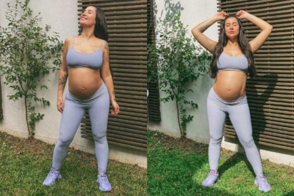 Bianca Andrade pratica exercicios
