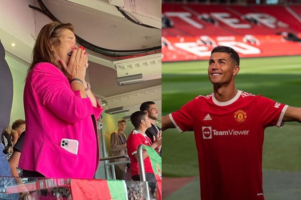 Cristiano Ronaldo fez a reestreia pelo Manchester United neste sábado e teve a presença da mãe no estádio