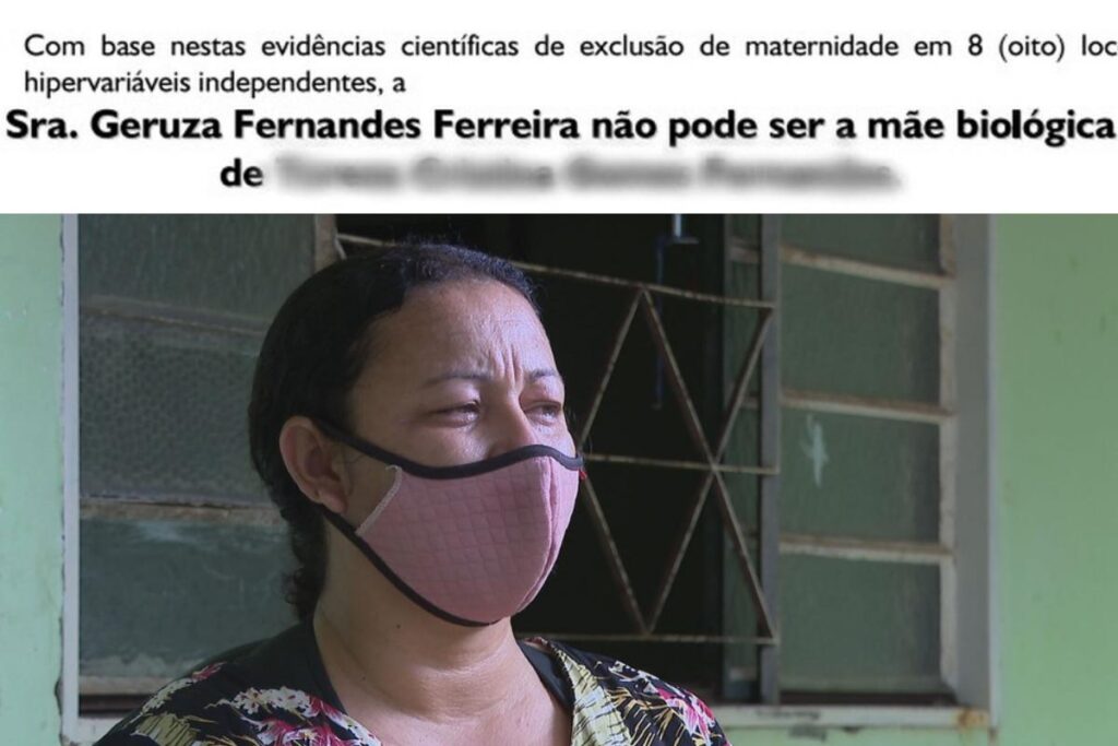 Teste negando a relação biológica entre Geruza e a filha