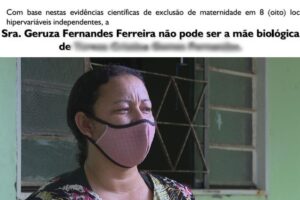 Teste negando a relação biológica entre Geruza e a filha