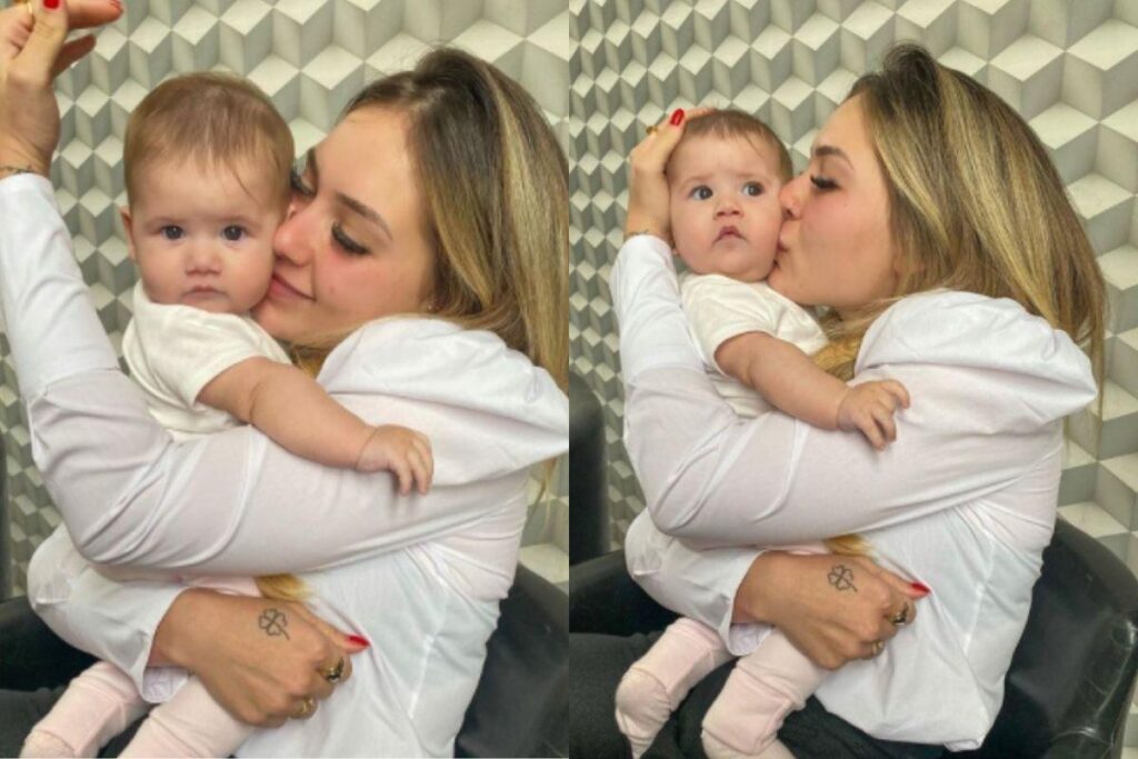 Virgínia dançando com a filha Maria Alice