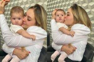 Virgínia dançando com a filha Maria Alice