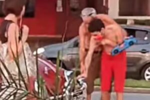 A cena entre pai e filho repercutiu nas redes sociais