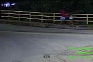 O pai e a filha foram vistos atravessando a ponte