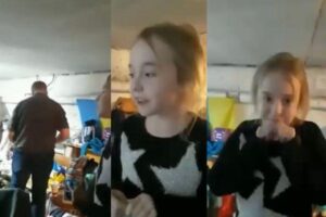 Amelia com os pais