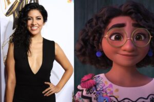 Stephanie Beatriz, atriz e dubladora, grava músicas da Disney enquanto entra em trabalho de parto