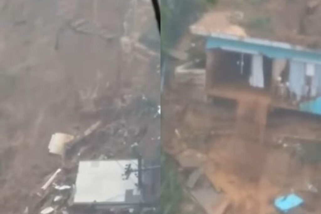 A árvore caiu e destruiu parte da casa em Petrópolis