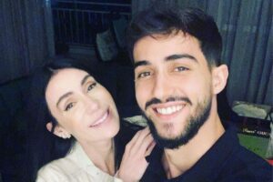 Michelle Barros durante o programa com o Faustão
