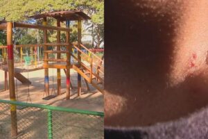 Parquinho onde a criança estava com a babá