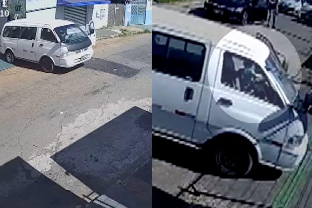 A van derrubou o portão de ferro da casa