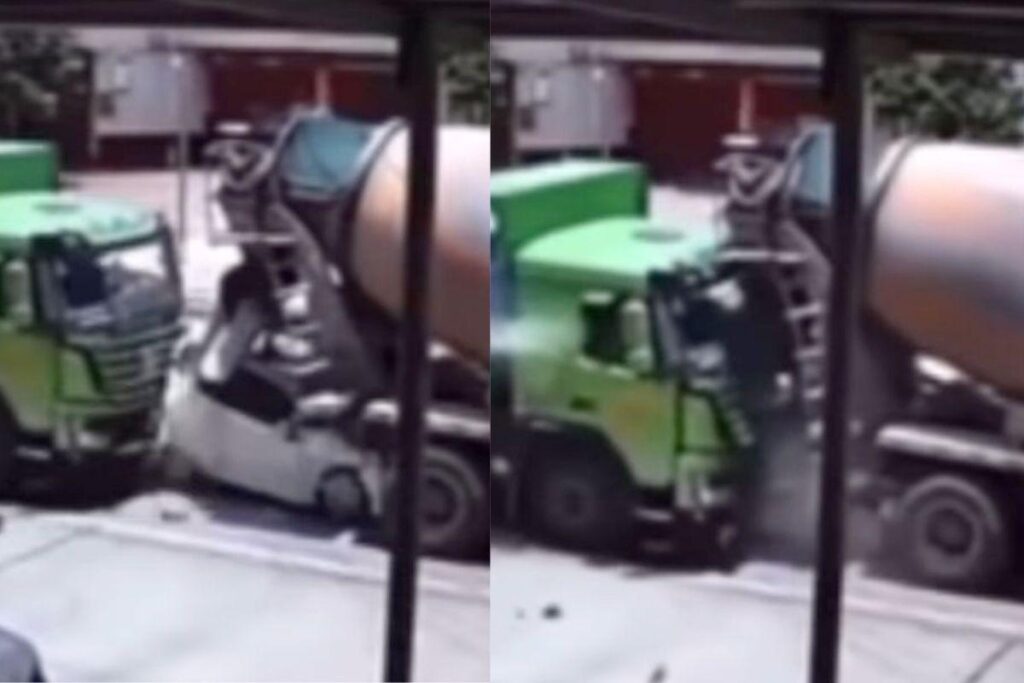 O caminhão veio em uma alta velocidade