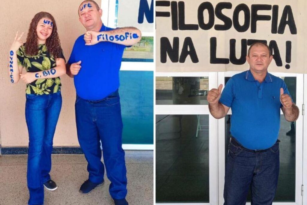 Pai e filha passam juntos em faculdade pública e contam a história