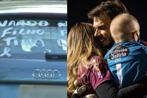 O carro foi decorado para comemorar a última sessão de quimioterapia do garoto