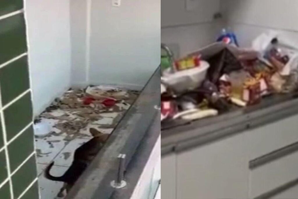 Quando a polícia chegou, a casa estava muito suja