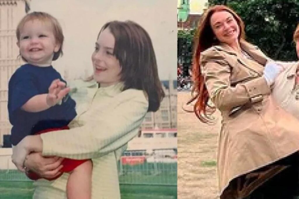 Lindsay em foto com seu irmão