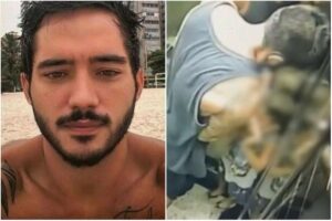 O padrasto que foi flagrado sufocando o próprio enteado se entregou à polícia na última sexta-feira