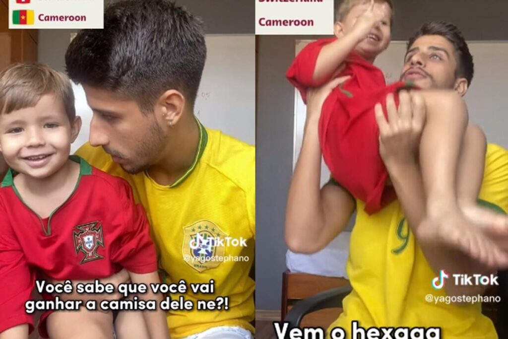Yago e Antônio ensinam como fazer os sinais que representam os países da Copa em Libras