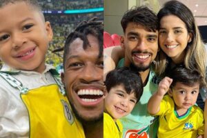 Fred ao lado do filho