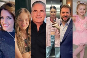 Roberto Justus ao lado dos 5 filhos