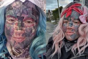 Mãe tatuada não consegue emprego e não para de fazer tatuagens, mesmo após ser proibida de entrar em peça escolar