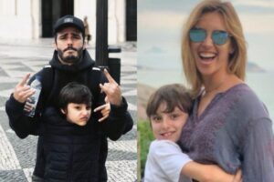 Thiago Rodrigues com o filho Gabriel de 13 anos