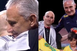 Tite tem encontro emocionante com torcedor que teve o maior gesto de empatia com o neto dele