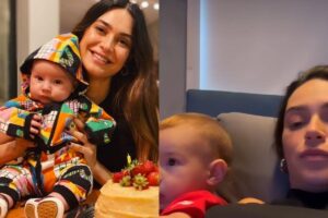 Thaila Ayala com o filho Francisco