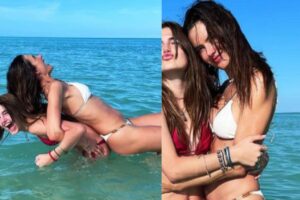 Alessandra Ambrosio surge com filha em praia e semelhança surpreende: “Gêmeas?”