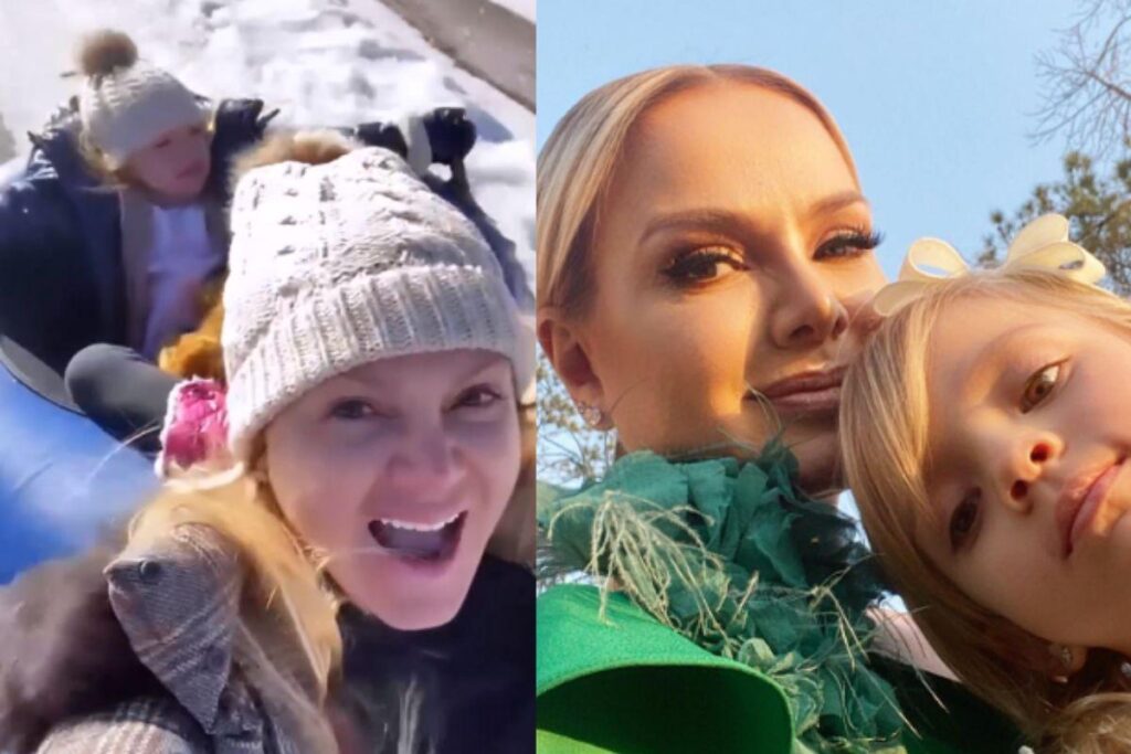 Eliana mostra reação da filha com passeio na neve