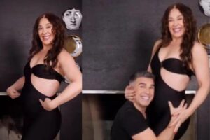 Claudia Raia usa roupa extravagante