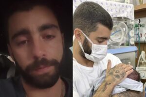 Após alta hospitalar, Pedro Scooby mostra a chegada da filha Aurora em casa: “Muito feliz”