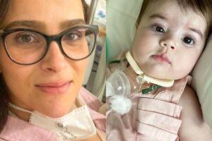 Esposa de Juliano Cazarré fala sobre saúde da filha: “Um dia de cada vez”