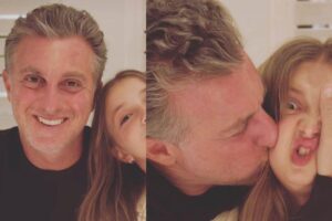Luciano apareceu ao lado da filha, Eva